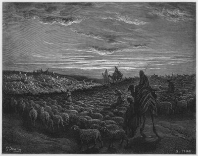 Abraham journeying into the Land of Canaan by Gustave Dore